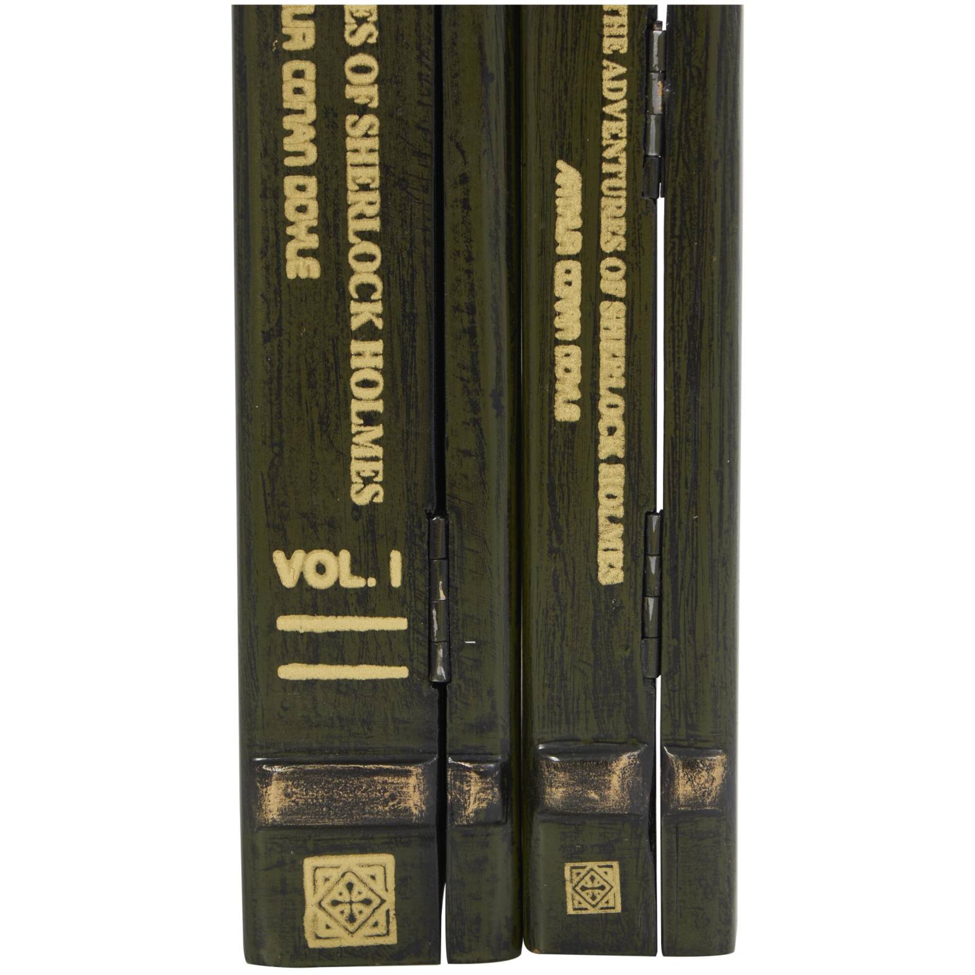 Green Wooden Sherlock Holmes Storage Faux Book Box Set